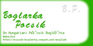 boglarka pocsik business card